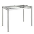 Lumisource Fuji Counter Table in Stainless Steel and Clear Glass CT-FUJI SS+GLS